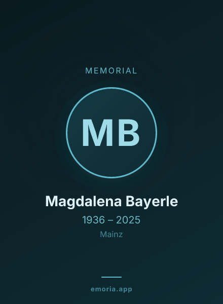 Memorial portrait of Magdalena Bayerle