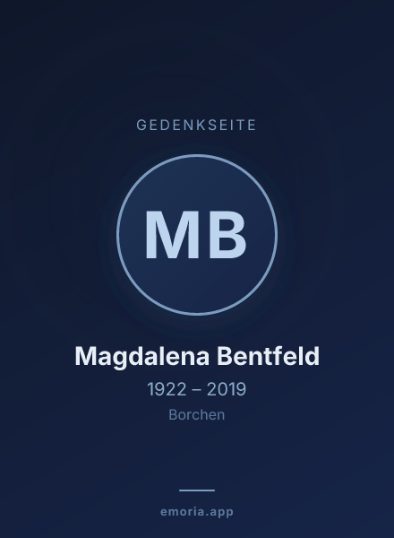 Gedenkportrait von Magdalena Bentfeld