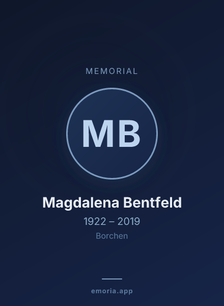 Memorial portrait of Magdalena Bentfeld