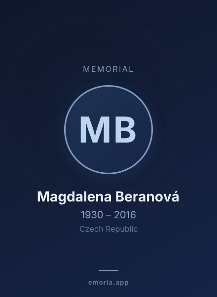 Memorial portrait of Magdalena Beranová