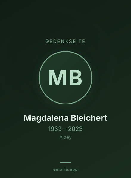 Gedenkportrait von Magdalena Bleichert