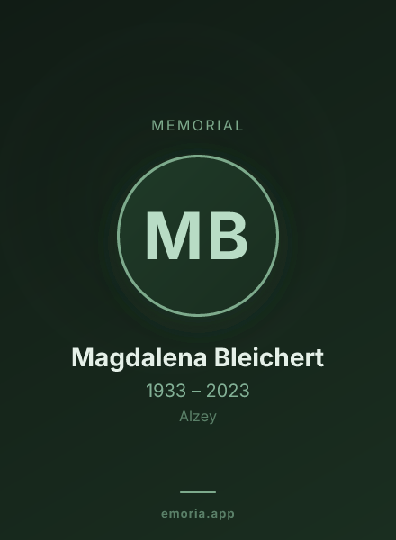 Memorial portrait of Magdalena Bleichert
