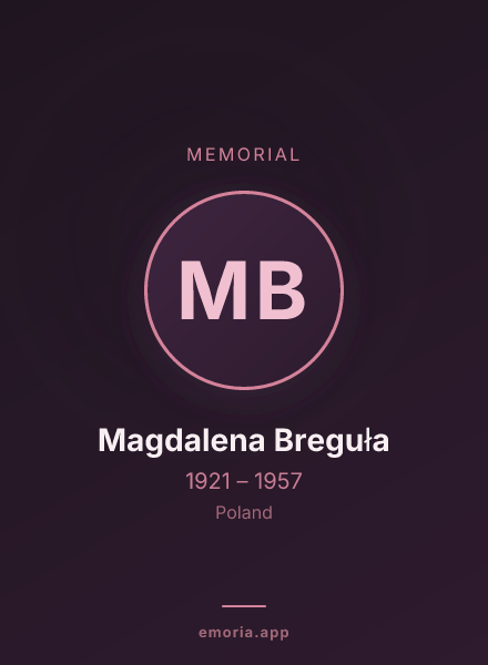 Memorial portrait of Magdalena Breguła