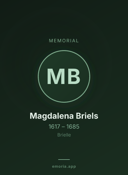Memorial portrait of Magdalena Briels