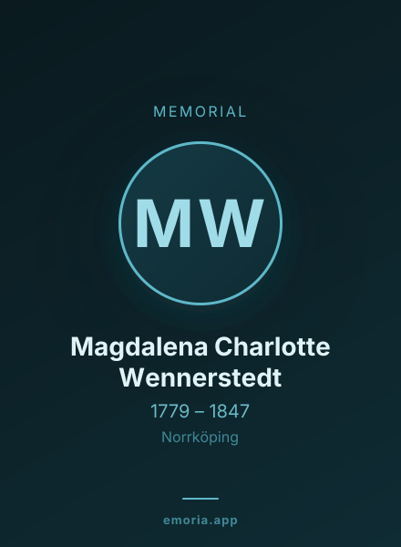 Memorial portrait of Magdalena Charlotte Wennerstedt