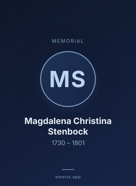 Memorial portrait of Magdalena Christina Stenbock
