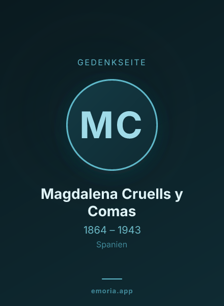 Gedenkportrait von Magdalena Cruells y Comas