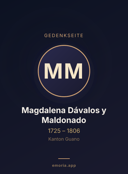 Gedenkportrait von Magdalena Dávalos y Maldonado