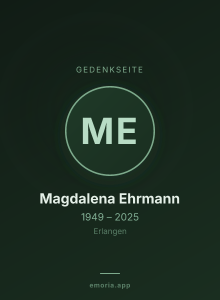 Gedenkportrait von Magdalena Ehrmann