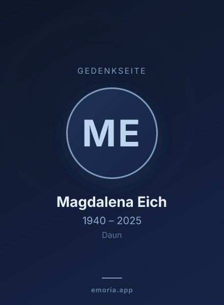 Gedenkportrait von Magdalena Eich