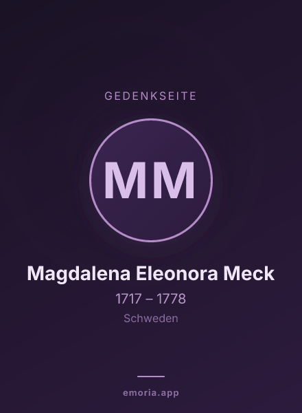 Gedenkportrait von Magdalena Eleonora Meck