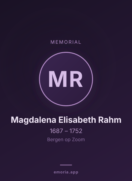 Memorial portrait of Magdalena Elisabeth Rahm