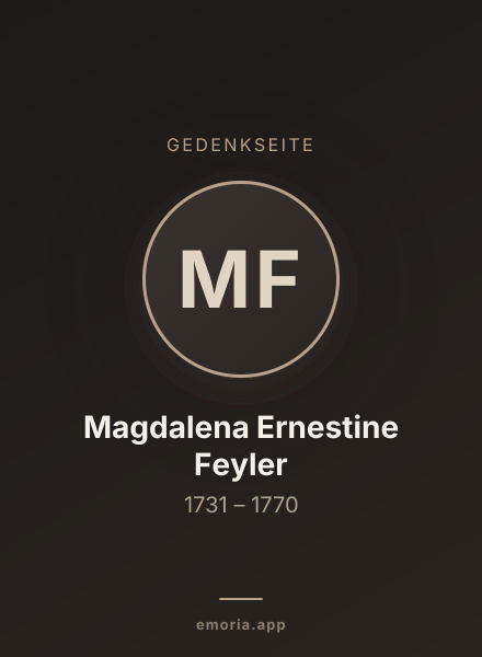 Gedenkportrait von Magdalena Ernestine Feyler