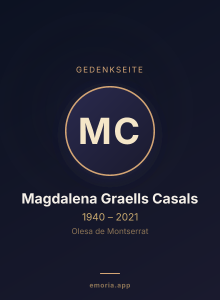 Gedenkportrait von Magdalena Graells Casals