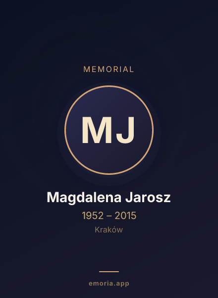 Memorial portrait of Magdalena Jarosz