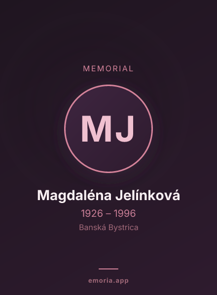 Memorial portrait of Magdaléna Jelínková