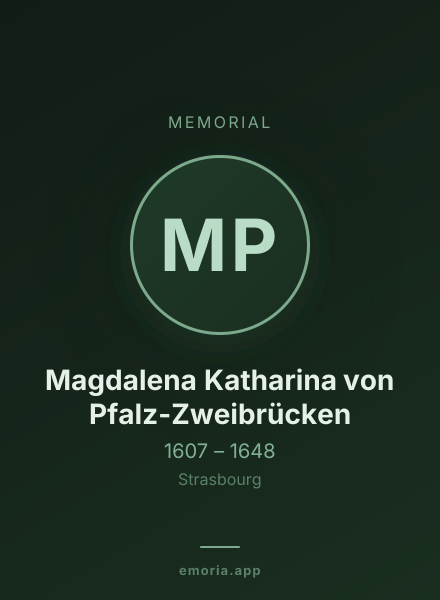 Memorial portrait of Magdalena Katharina von Pfalz-Zweibrücken