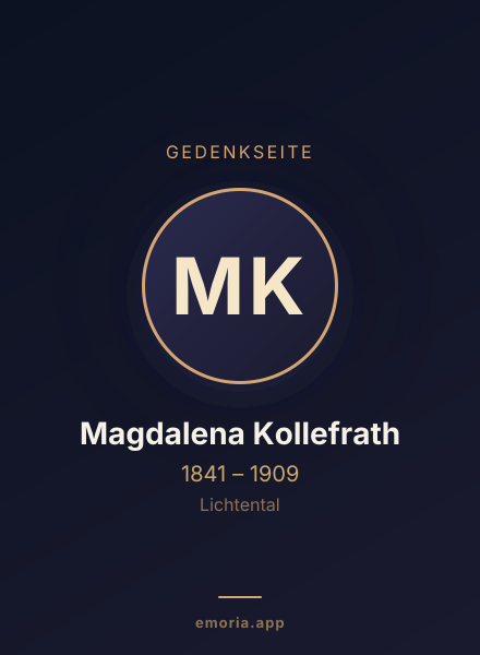 Gedenkportrait von Magdalena Kollefrath
