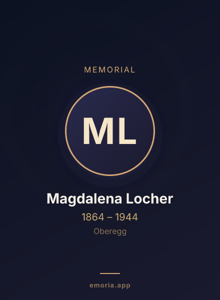 Memorial portrait of Magdalena Locher