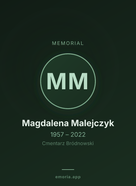Memorial portrait of Magdalena Malejczyk