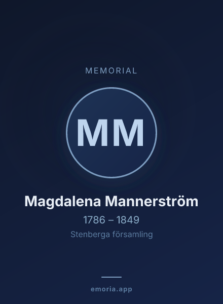 Memorial portrait of Magdalena Mannerström