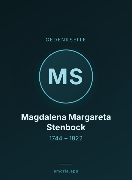 Gedenkportrait von Magdalena Margareta Stenbock