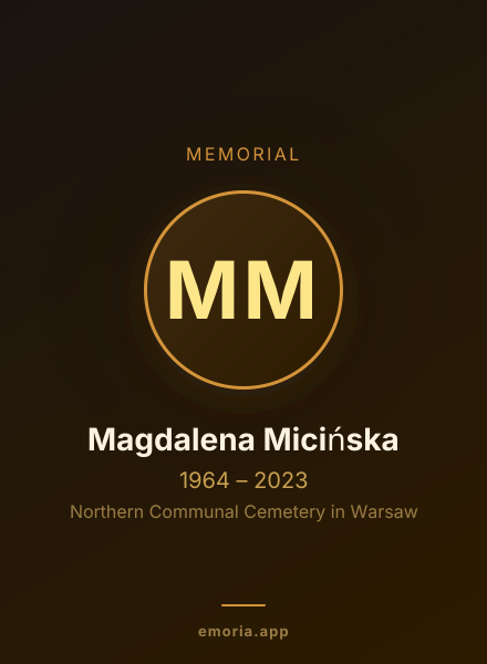 Memorial portrait of Magdalena Micińska