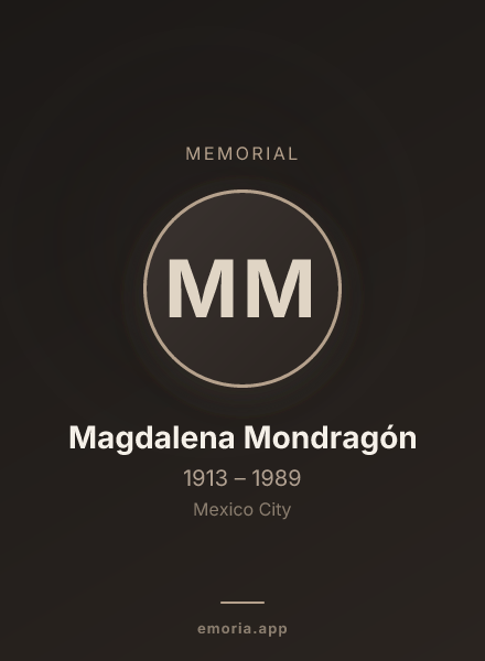 Memorial portrait of Magdalena Mondragón