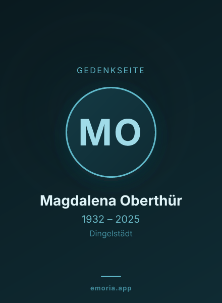 Gedenkportrait von Magdalena Oberthür
