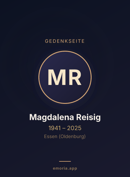 Gedenkportrait von Magdalena Reisig