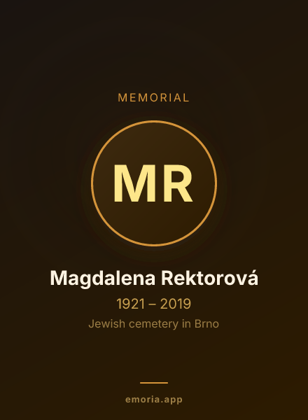 Memorial portrait of Magdalena Rektorová
