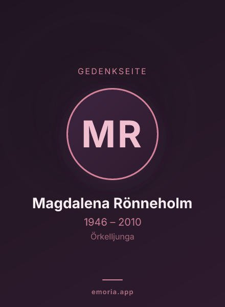 Gedenkportrait von Magdalena Rönneholm