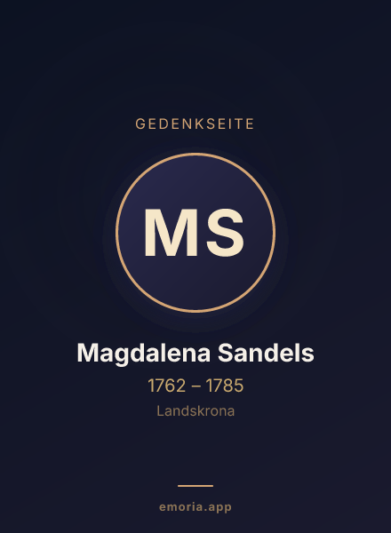 Gedenkportrait von Magdalena Sandels