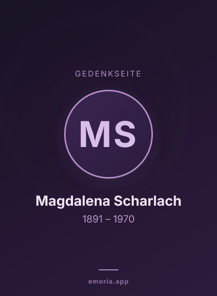 Gedenkportrait von Magdalena Scharlach