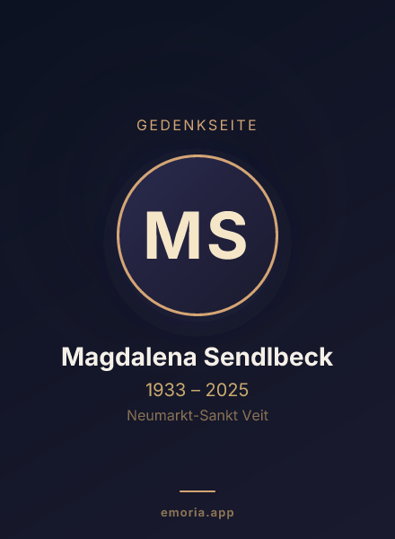 Gedenkportrait von Magdalena Sendlbeck
