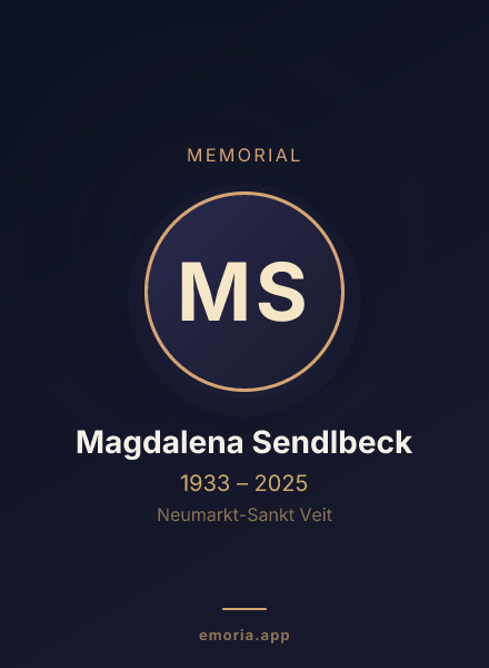 Memorial portrait of Magdalena Sendlbeck