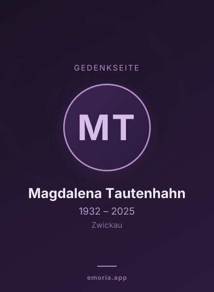 Gedenkportrait von Magdalena Tautenhahn