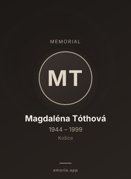 Memorial portrait of Magdaléna Tóthová