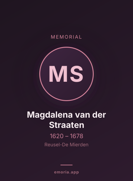 Memorial portrait of Magdalena van der Straaten