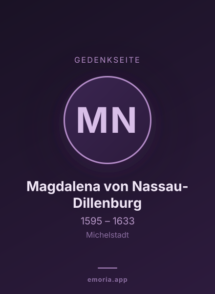 Gedenkportrait von Magdalena von Nassau-Dillenburg