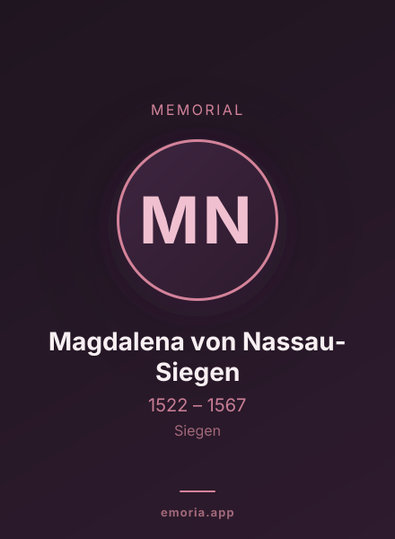 Memorial portrait of Magdalena von Nassau-Siegen