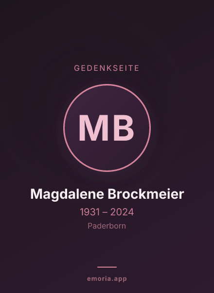 Gedenkportrait von Magdalene Brockmeier
