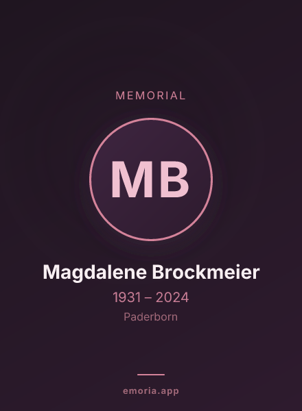 Memorial portrait of Magdalene Brockmeier