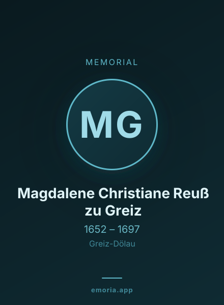 Memorial portrait of Magdalene Christiane Reuß zu Greiz