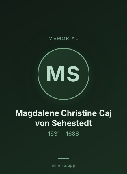 Memorial portrait of Magdalene Christine Caj von Sehestedt