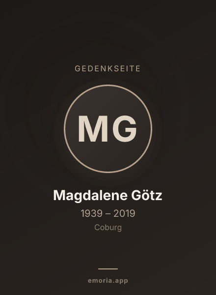 Gedenkportrait von Magdalene Götz