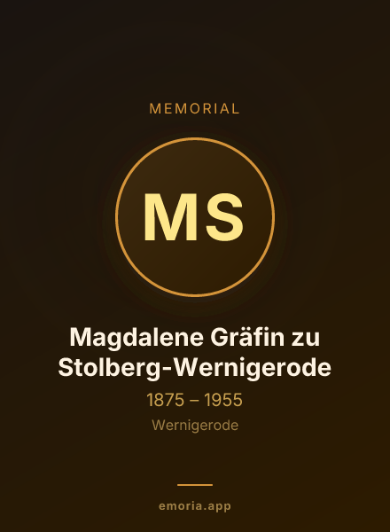 Memorial portrait of Magdalene Gräfin zu Stolberg-Wernigerode