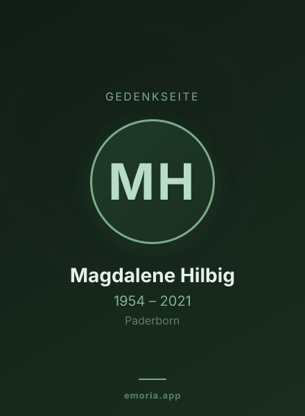 Gedenkportrait von Magdalene Hilbig