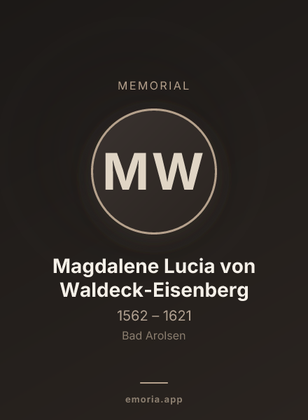 Memorial portrait of Magdalene Lucia von Waldeck-Eisenberg