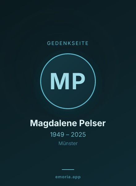 Gedenkportrait von Magdalene Pelser